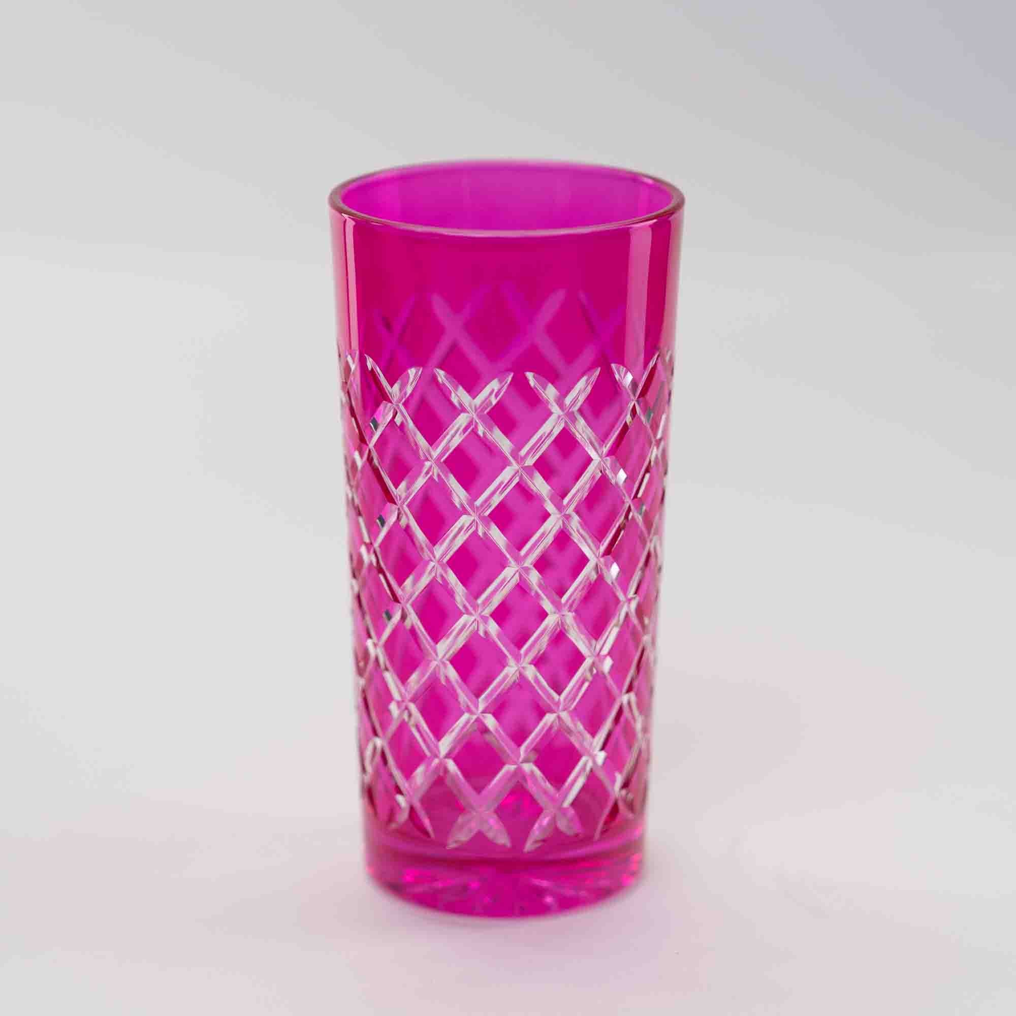 Poppige Gerippte in Pink 0,3L aus Kristallglas by EDEL·RIPP – Der Bembel Shop