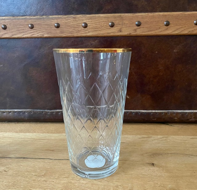 Apfelweinglas 0,5 L Goldrand Geripptes #Goldrand #Geripptes