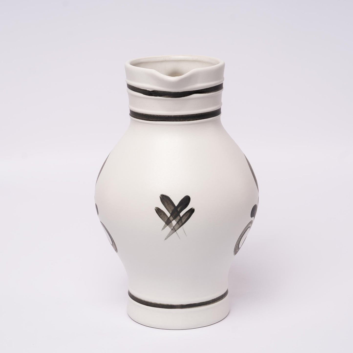 Apfelwein Bembel modern – Weiß-Schwarz mit Dekor