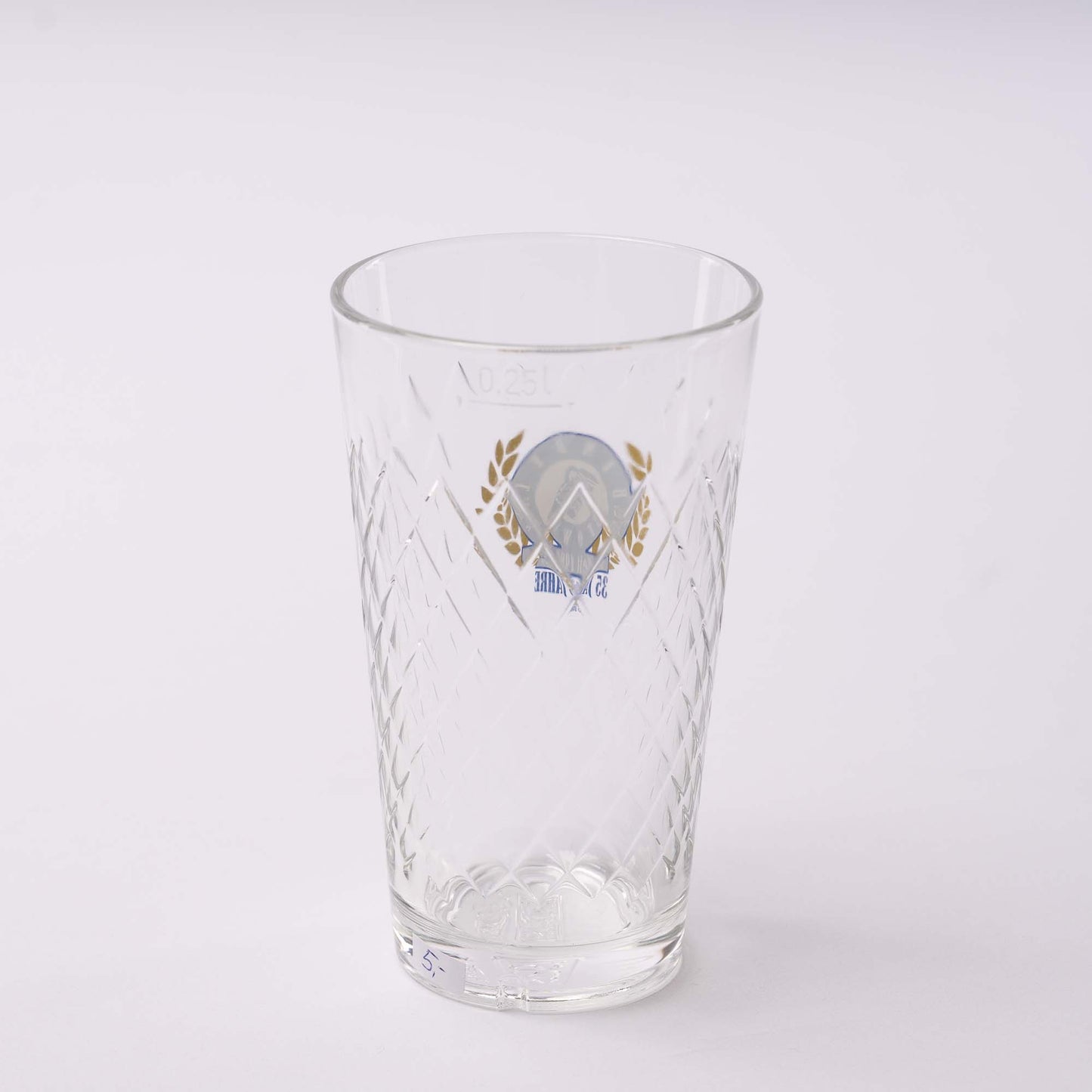 Geripptes Apfelweinglas mit Bembeltown Jubiläums Logo