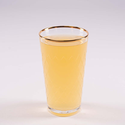 Apfelweinglas Goldrand Geripptes 0,5l