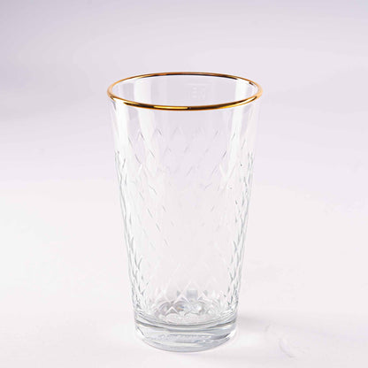 Apfelweinglas Goldrand Geripptes 0,5l