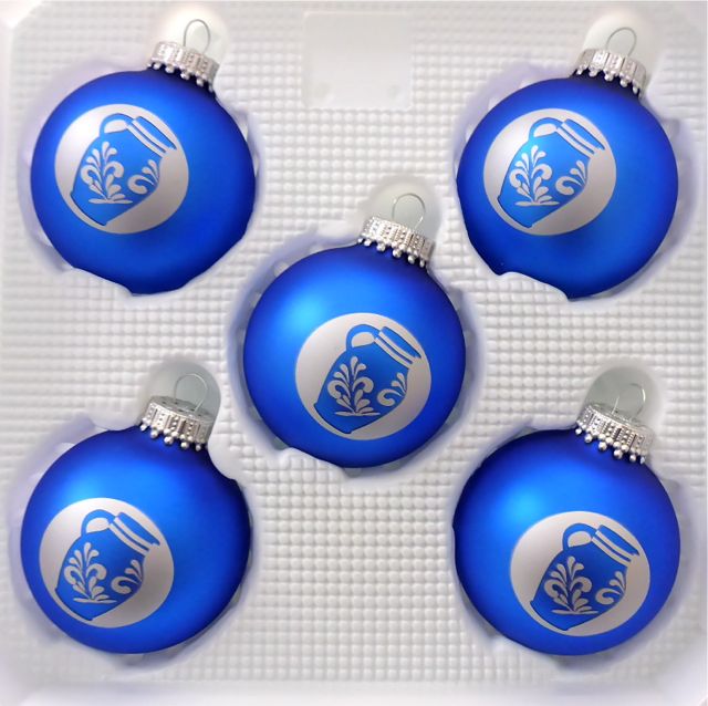 Christbaumkugel "Bembel" (blau-matt)