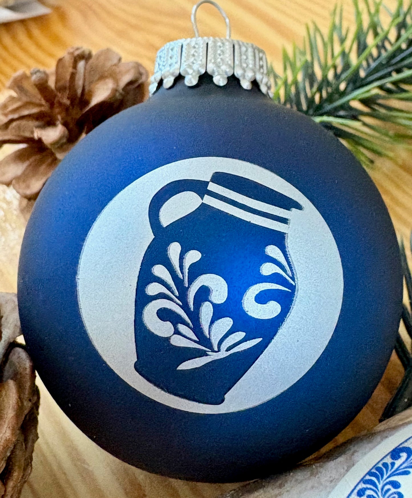 Christbaumkugel "Bembel" (blau-matt)