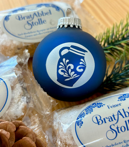 Christbaumkugel "Bembel" (blau-matt)