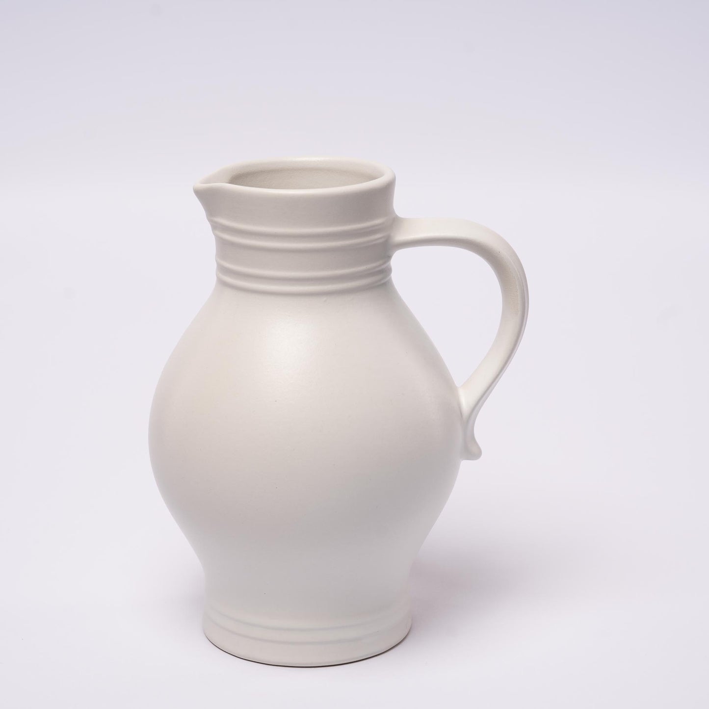 Klassischer 1 L Bembel in Weiß – handgemacht in Hessen