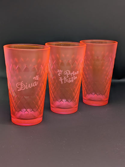Geripptes Apfelweinglas Neon Pink in 3 Designs