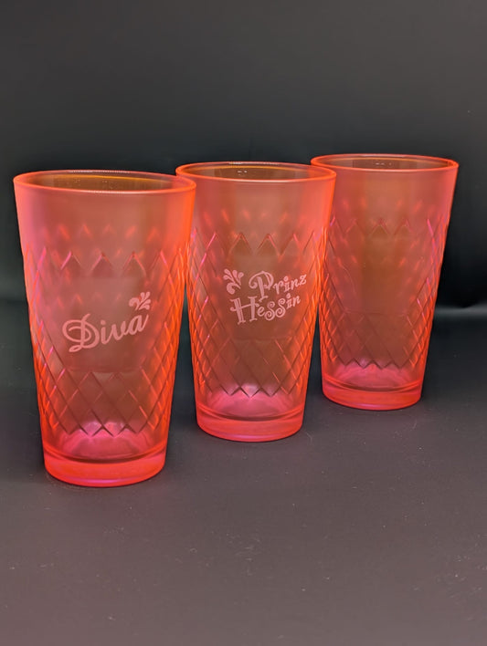 Geripptes Apfelweinglas Neon Pink in 3 Designs