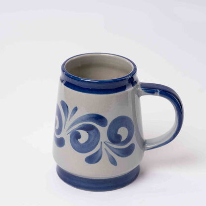 Oktoberfest Bierhumpen handbemalt - grau blau 0,5l