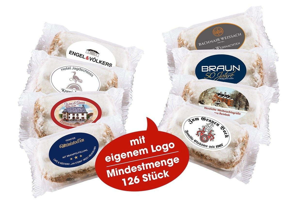 Super-Mini-Stollen mit eigenem Etikett