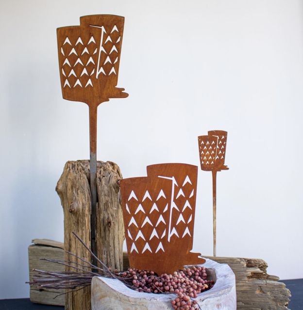 Wohndeko - Gartendeko Gerippte Beetstecker