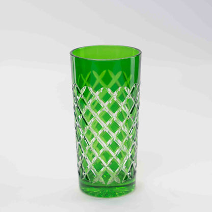 Gerippte Gläser 0,3 L Bleikristall Smaragdgrün