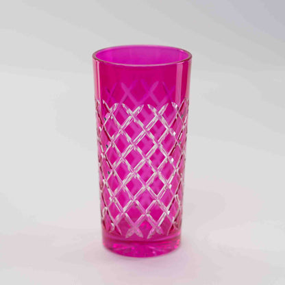 Gerippte Gläser 0,3 L Bleikristall Pink