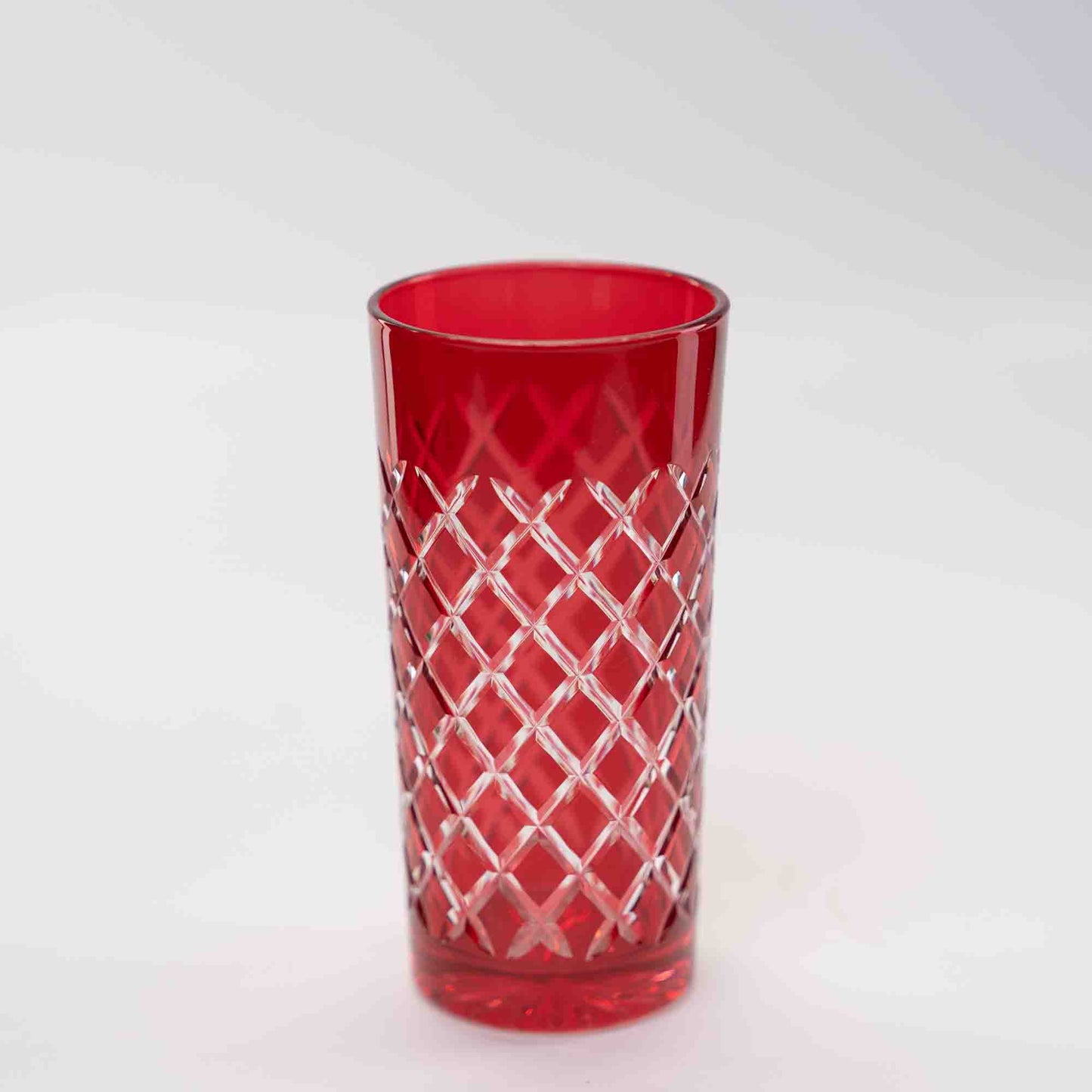 Gerippte Gläser 0,3 L Bleikristall Rubinrot