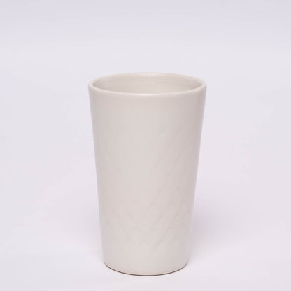 Gerippter Apfelweinbecher - weiß, 0,3l