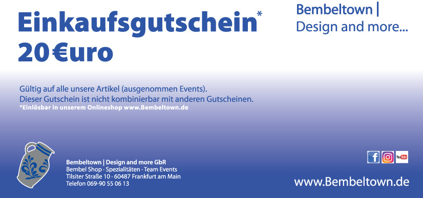 Bembeltown Geschenkgutschein 20€