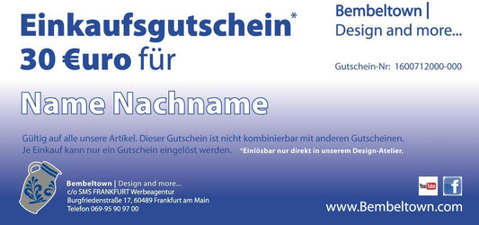 30 Euro Bembeltown Geschenkgutschein