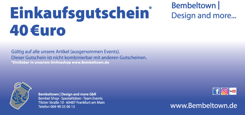 Bembeltown Geschenkgutschein 40€