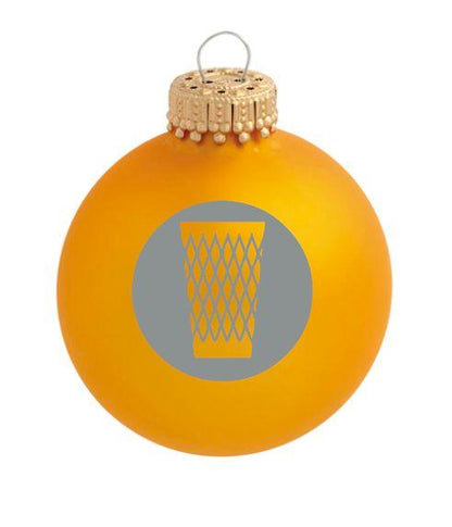 Christbaumkugel "Geripptes" (goldgelb matt)