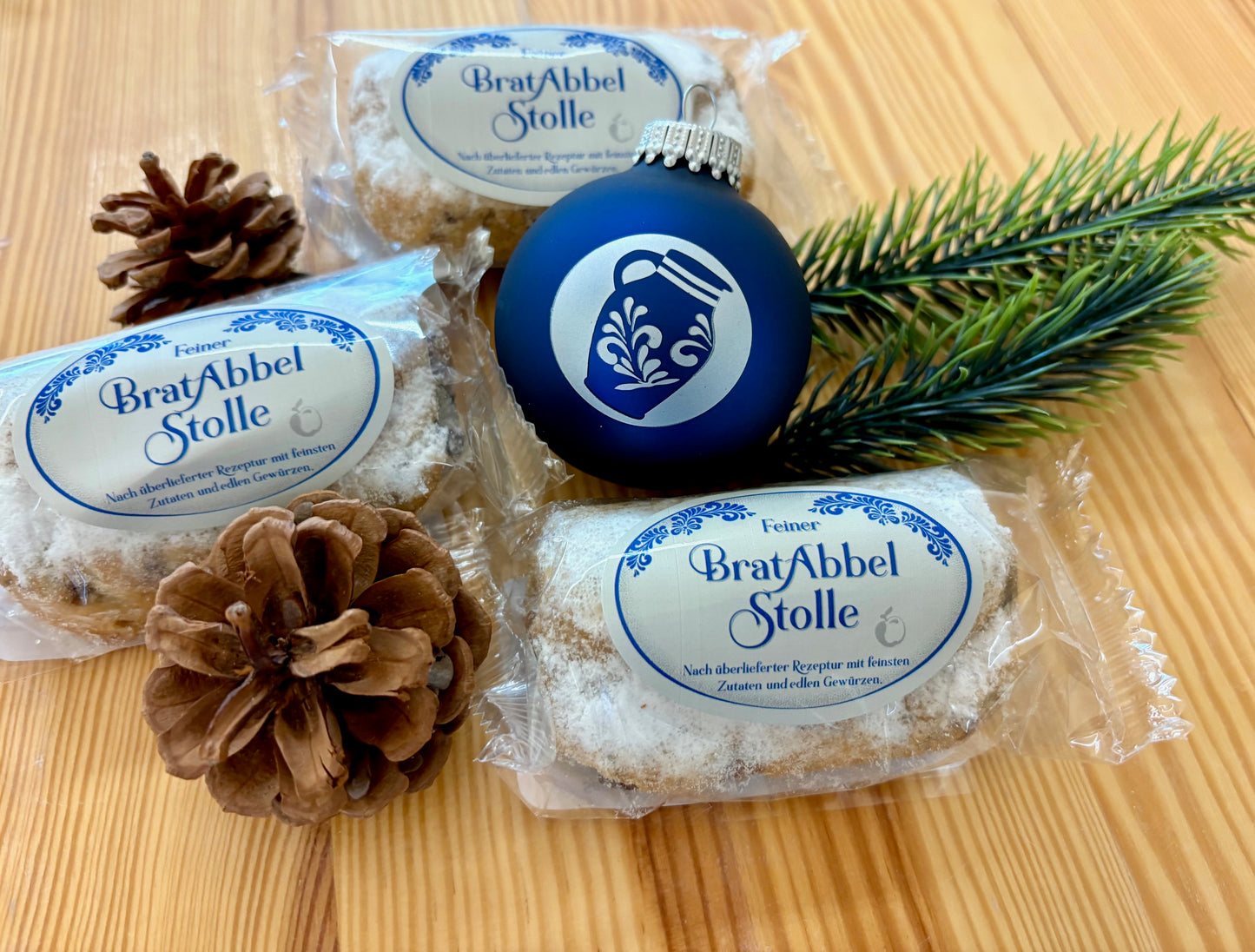 Christbaumkugel "Bembel" (blau-matt)