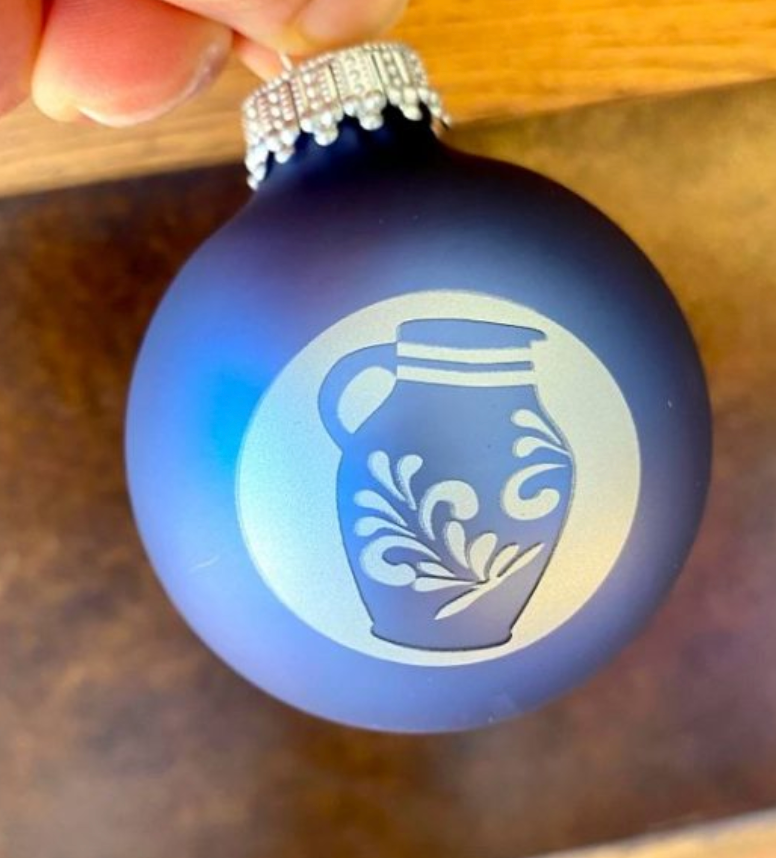 Christbaumkugel "Bembel" (blau-matt)