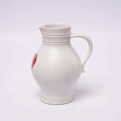 Herz Bembel 1 L – Weiß mit rotem Herz – perfekt für Herzmenschen