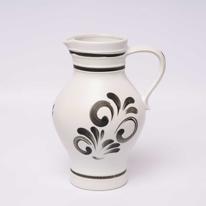 Apfelwein Bembel modern – Weiß-Schwarz mit Dekor