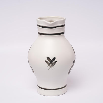 Apfelwein Bembel modern – Weiß-Schwarz mit Dekor